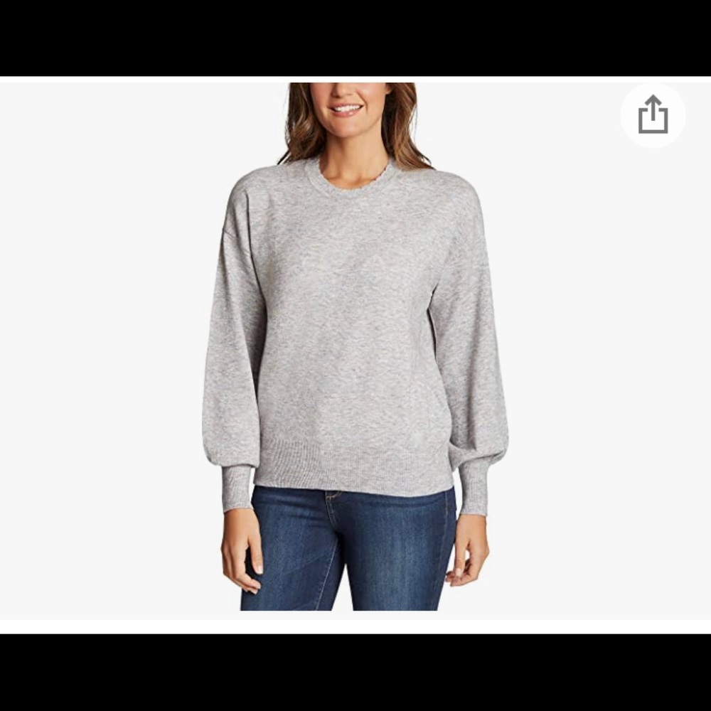 Crew Neck Sweater Balloon Sleeve